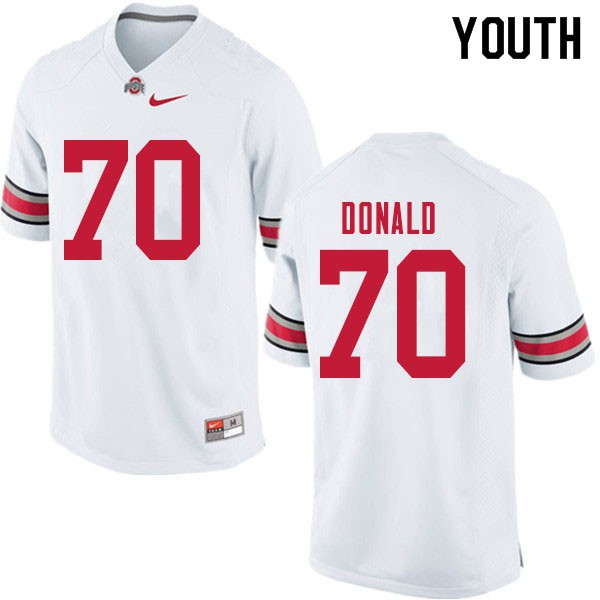 Ohio State Buckeyes #70 Noah Donald Youth Official Jersey White
